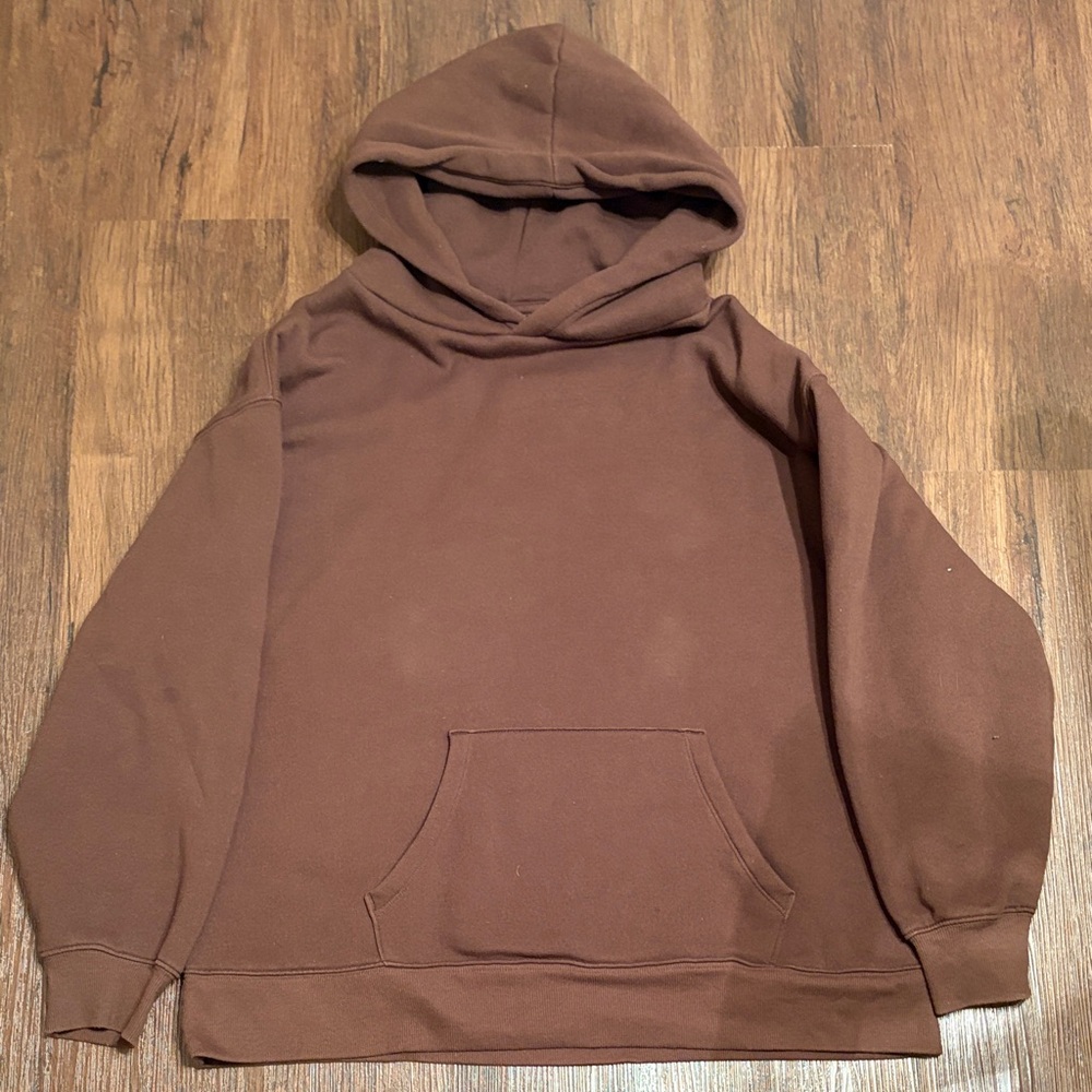 Brown Hooded Pullover Sweatshirt men’s sz L EUC